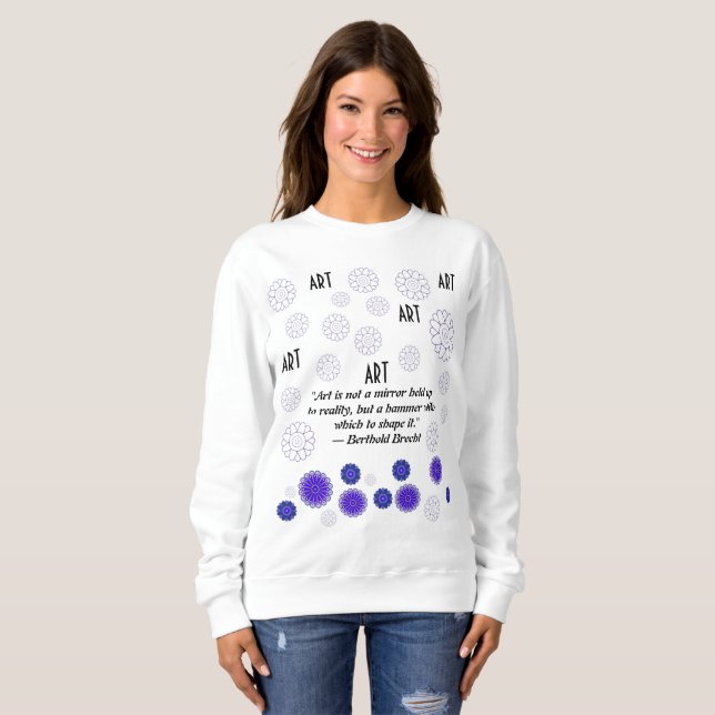 SWEATSHIRT T-SHIRT AVEC ART CRÉATIF DES FLEURS (Devant entier)