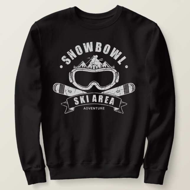 Sweatshirt T-shirt Aventure Ski Snowbowl Retro (Design devant)