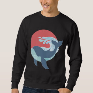 Sweatshirt T-shirt baleine bleue nageant