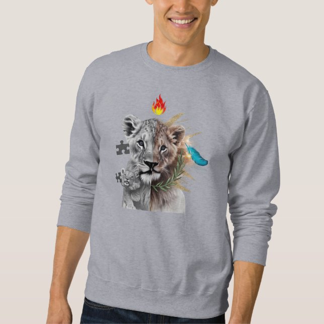 Sweatshirt T-shirt bas Dualité Lionceau Art  (Devant)