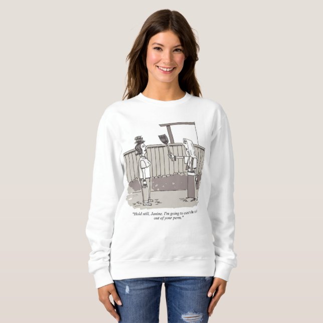 Sweatshirt T-shirt blanc Evil Perm pour femmes (Devant entier)