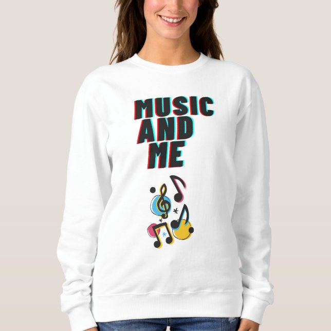Sweatshirt T-shirt blanc Music and Me (Devant)