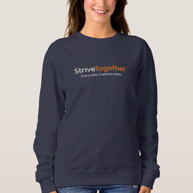 Sweatshirt T-shirt bleu marine à manches longues (Devant)