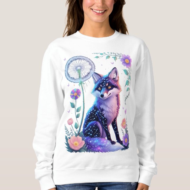 Sweatshirt T-shirt Celestial Fox Dreamscape (Devant)