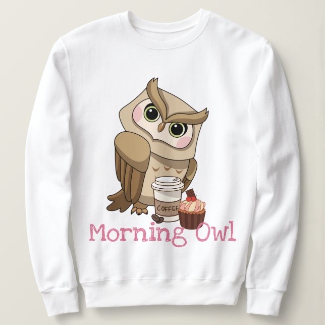 Sweatshirt T-shirt Chouette du matin (Design devant)