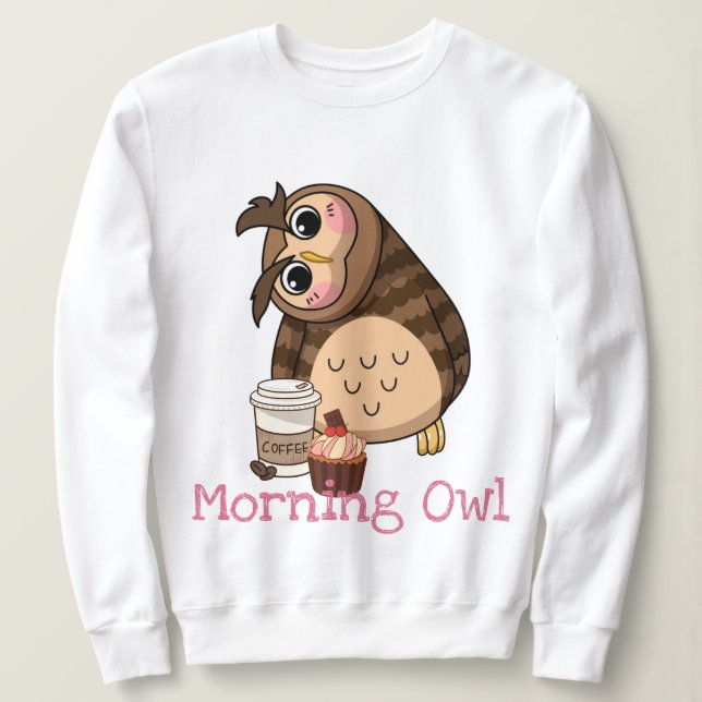 Sweatshirt T-shirt Chouette du matin (Design devant)