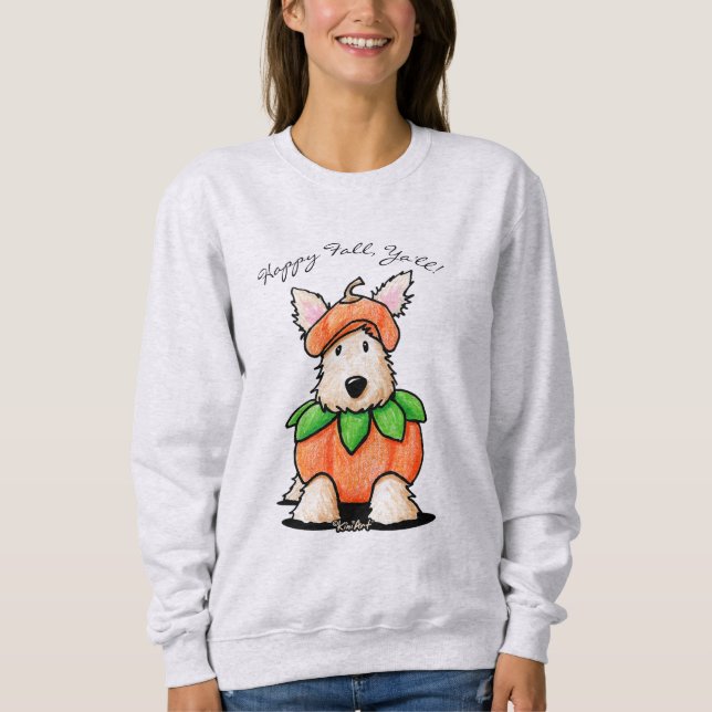 Sweatshirt T-shirt Citrouille KiniArt Scottie Terrier (Devant)