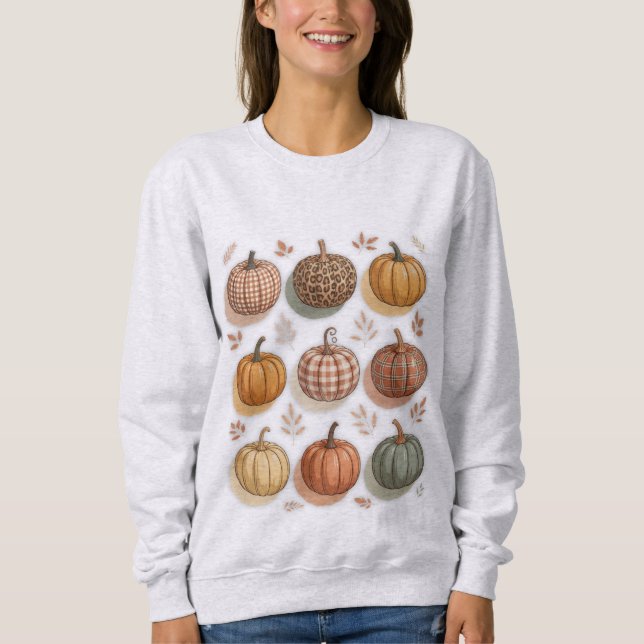 Sweatshirt T-shirt Citrouille Retro Fall | Automne vintage (Devant)