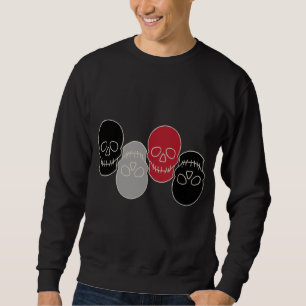 Sweatshirt T-Shirt Crânes - Chauve-Souris Noir et Os Blanc