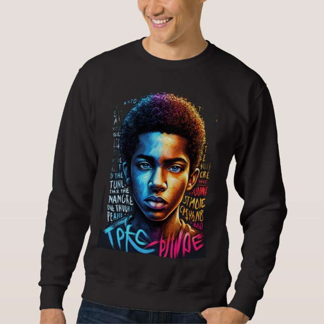 Sweatshirt T-shirt d'art pour jeunes dynamiques (Devant)
