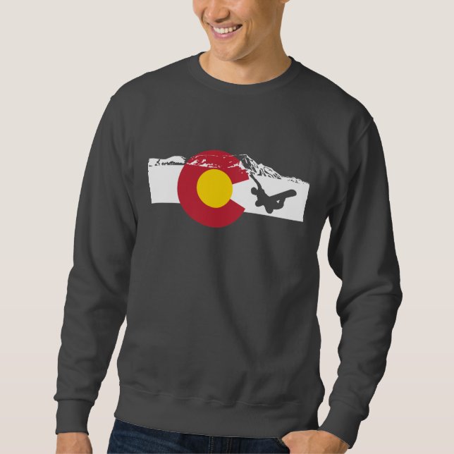 Sweatshirt T-shirt de drapeau du Colorado - surfeur - surf (Devant)