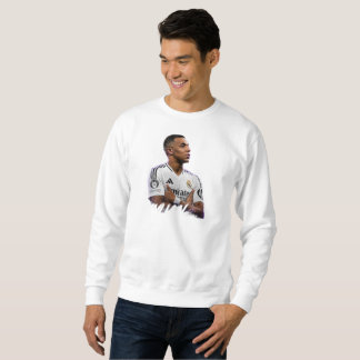 Sweatshirt T-shirt de football blanc stylé Mbappé