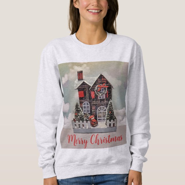 Sweatshirt T-shirt de la petite maison de Noël (Devant)