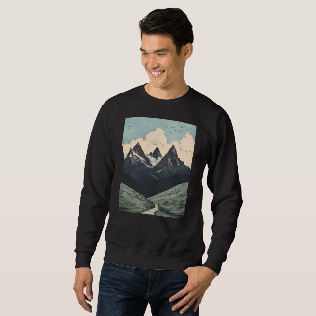 Sweatshirt t-shirt de montagne (Devant entier)