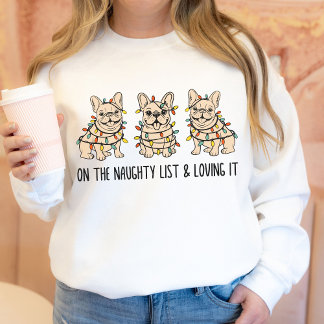 Sweatshirt T-shirt de Noël drôle avec Bouledogue Français des