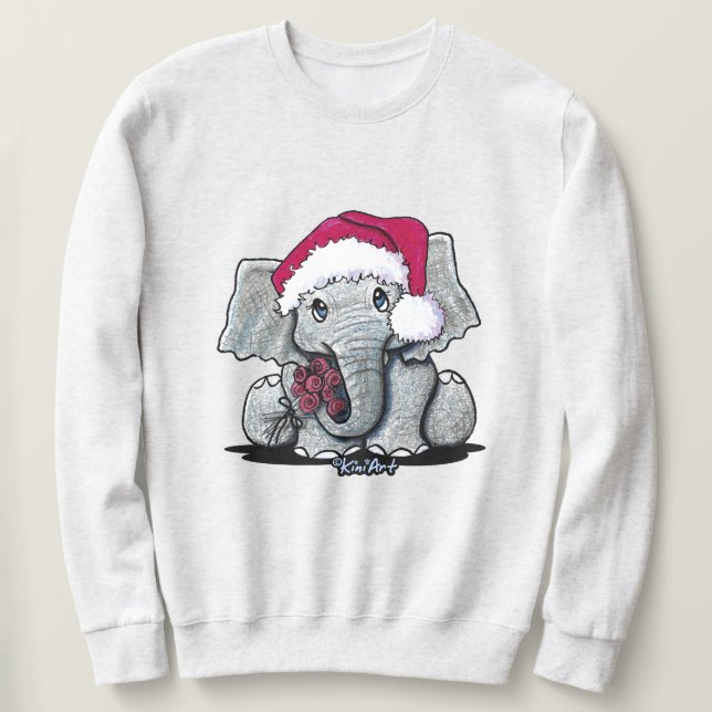 Sweatshirt T-shirt de Noël éléphant bébé (Design devant)