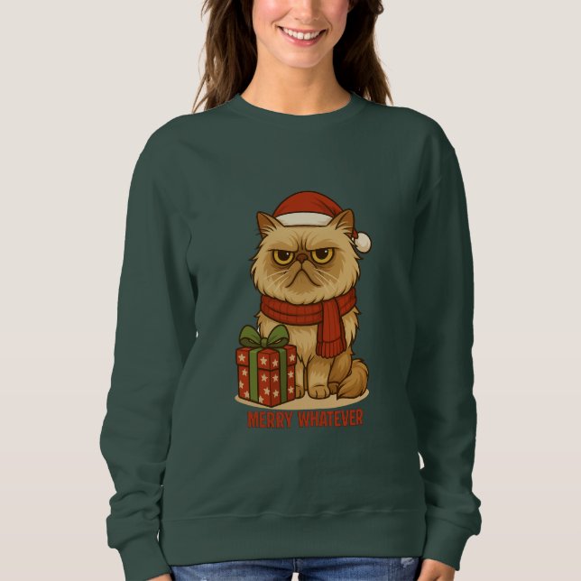Sweatshirt T-shirt de Noël 'Joyeux Quand Même' (Devant)