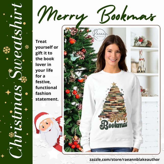 Sweatshirt T-shirt de Noël Merry Bookmas (Créateur téléchargé)