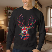 T-shirt de Noël Pixel Reindeer Ugly Sweater