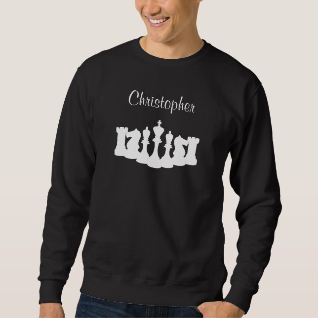Sweatshirt T-shirt d'échecs personnalisé pour hommes (Devant)