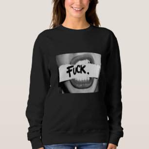 Sweatshirt T-shirt design noir et blanc, lèvres avec ces mots