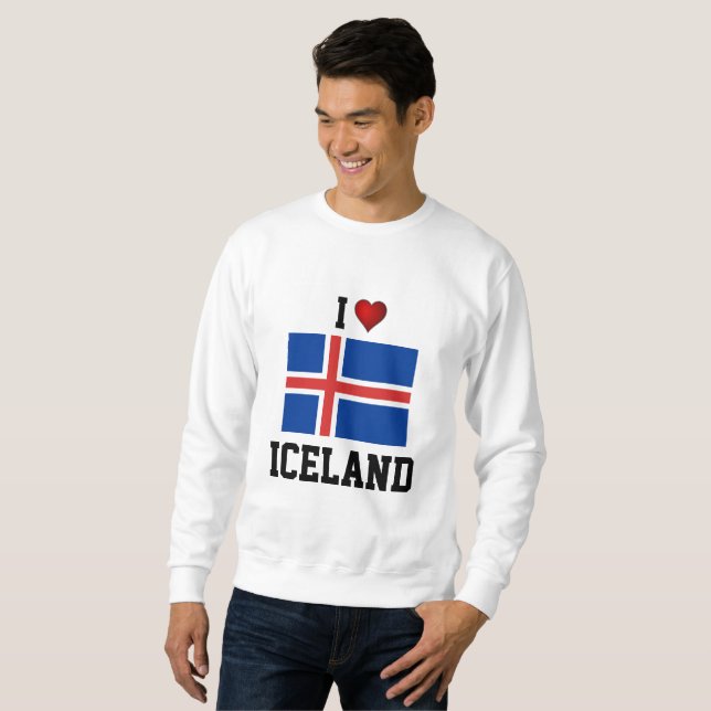Sweatshirt T-shirt drapeau I Love Islande (Devant entier)