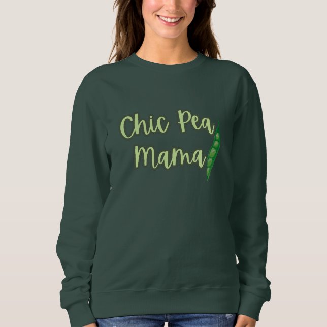 Sweatshirt T-shirt drôle pour femmes Vegan Chic Pea Mama (Devant)