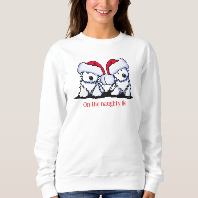 Sweatshirt T-Shirt Duo Westie de Noël (Devant)