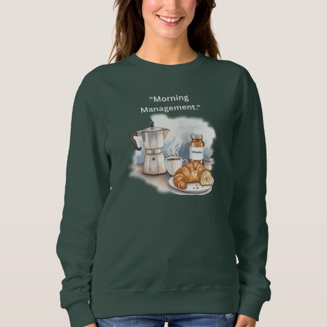 Sweatshirt T-Shirt Ésthétique de Gestion Matinale | Moka Pot  (Devant)