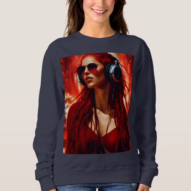 Sweatshirt T-shirt femme design spécial (Devant)