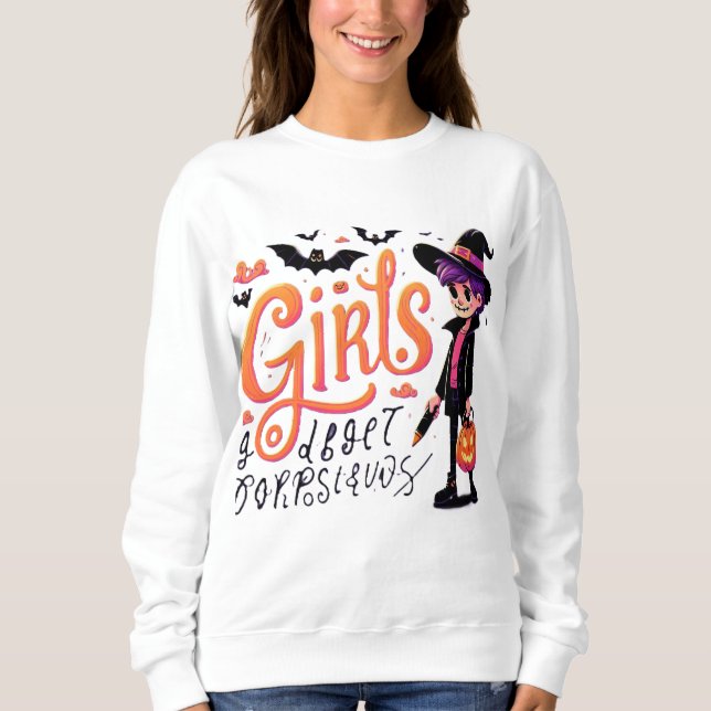 Sweatshirt T-shirt fille hallowen (Devant)