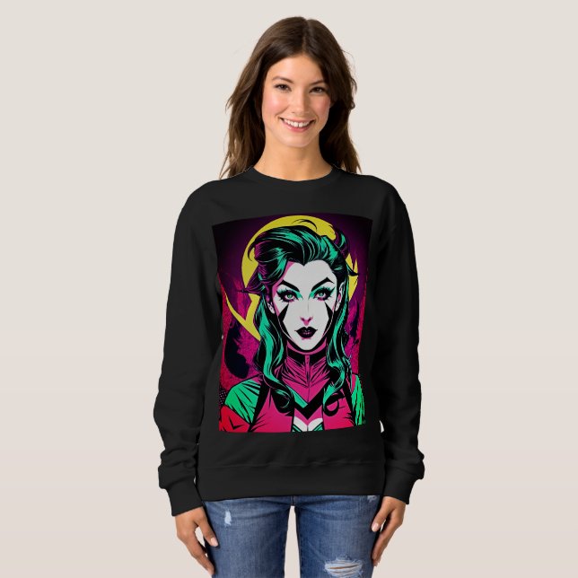 Sweatshirt T-shirt fille pop art (Devant entier)