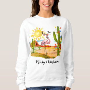 Sweatshirt T-shirt Flamant rose de Noël en Arizona