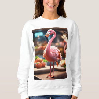 Sweatshirt T-shirt Flamant rose Paradise - Design tropical dy