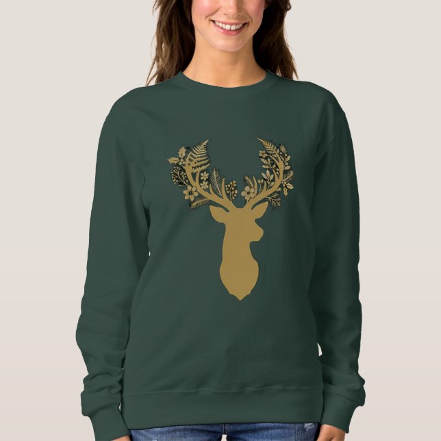 Sweatshirt T-Shirt Floral Antlers (Devant)