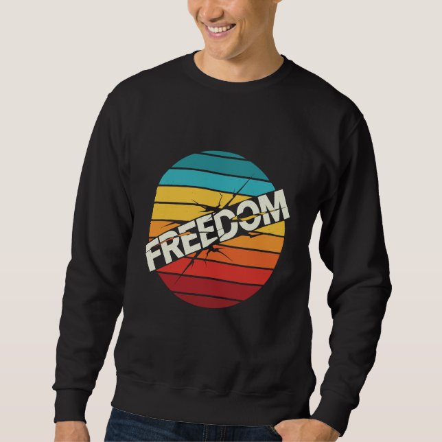 Sweatshirt T-Shirt Graphique Rétro Liberté – Typographie Vint (Devant)