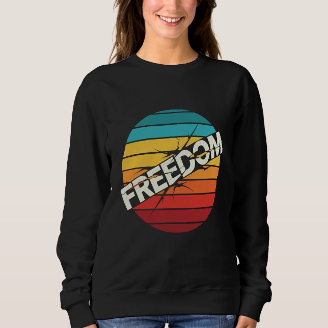 Sweatshirt T-Shirt Graphique Rétro Liberté – Typographie Vint (Devant)
