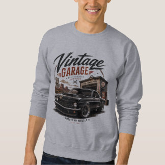 Sweatshirt T-Shirt Graphique Vintage Mustang Route 66 Garage
