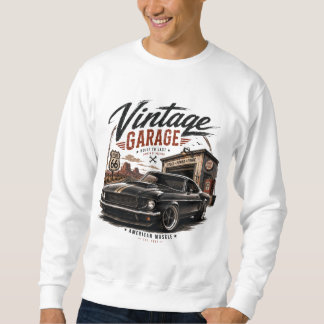 Sweatshirt T-Shirt graphique Vintage Mustang Route 66 Garage