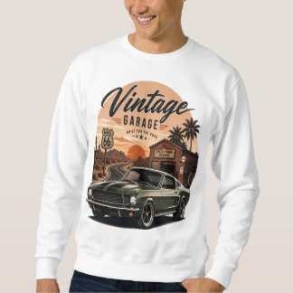 Sweatshirt T-Shirt graphique Vintage Mustang Route 66 Garage