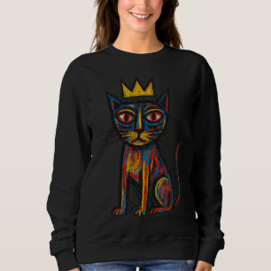 Sweatshirt T-shirt graphique Wild Crown Cat – Art abstrait de
