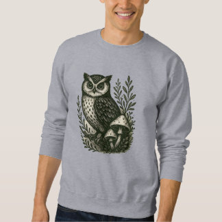 Sweatshirt T-shirt hibou et champignon - Mystique boisée goth