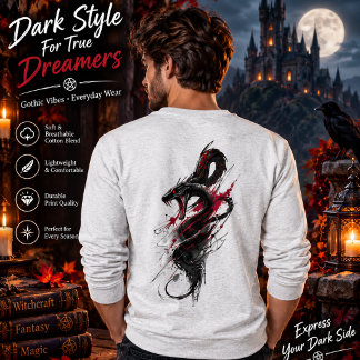Sweatshirt T-Shirt Horreur Dark Dragon – Dragon Rouge et Noir