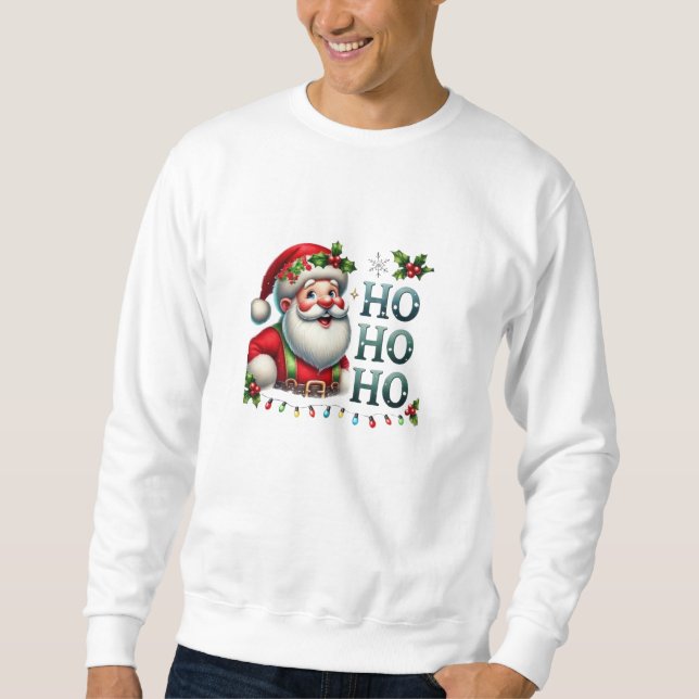 Sweatshirt T-Shirt Imprimé Père Noël de Noël (Devant)