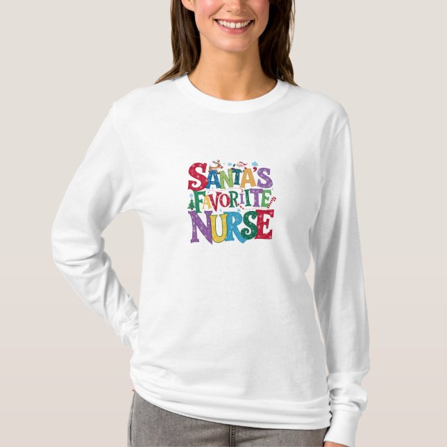 Sweatshirt, T-shirt - Infirmière - Père Noël (Devant)