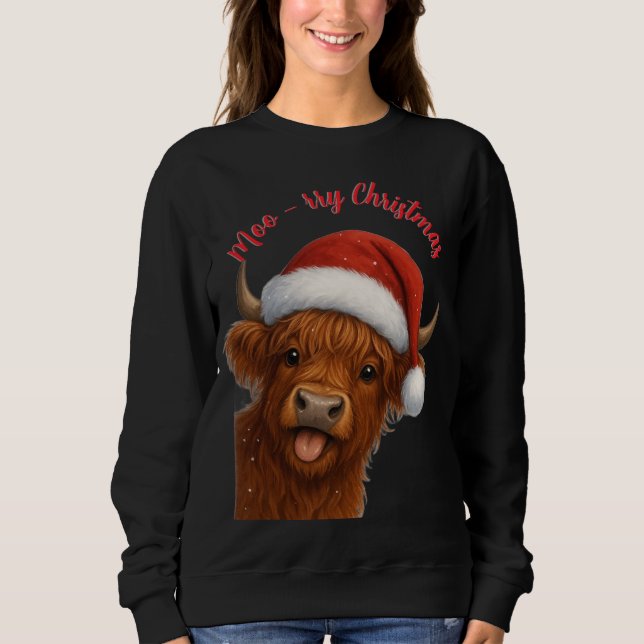 Sweatshirt T-Shirt Joyeux Noël à la vache (Devant)
