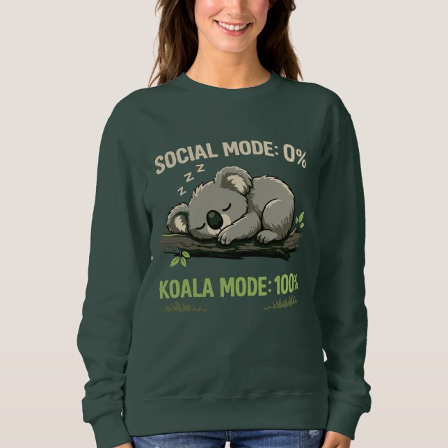 Sweatshirt T-shirt Koala Mode Drôle Introverti (Devant)