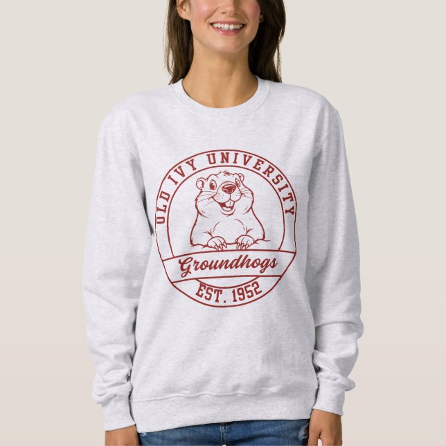 Sweatshirt T-shirt léger Maroon Groundhogs - Femme (Devant)