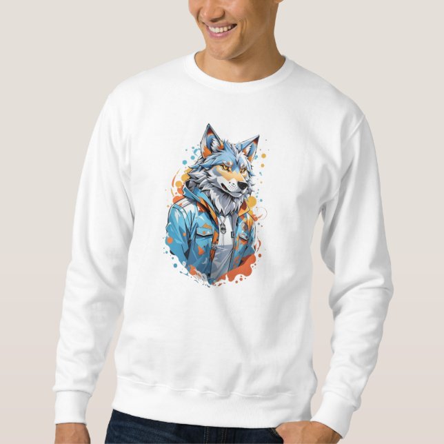Sweatshirt T-shirt loup (Devant)