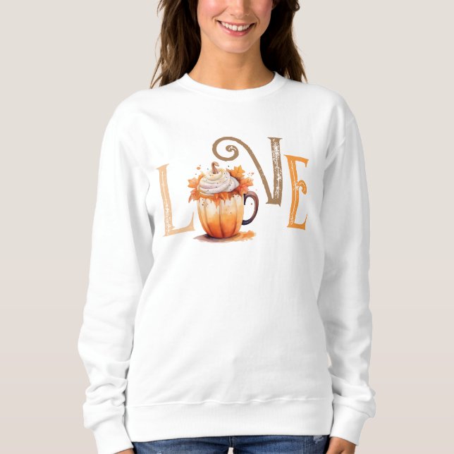 Sweatshirt T-shirt Love Citrouille Spice (Devant)